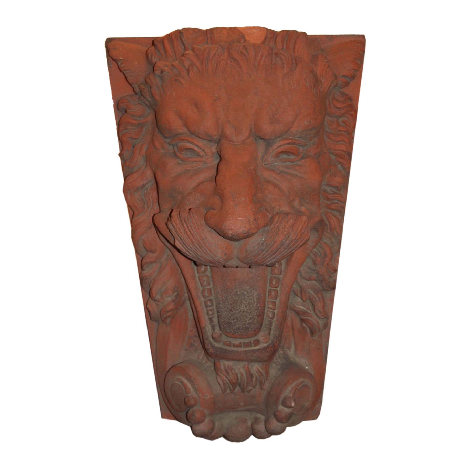 Antique Figural Terra Cotta Decorative Pieces, Lions-71538