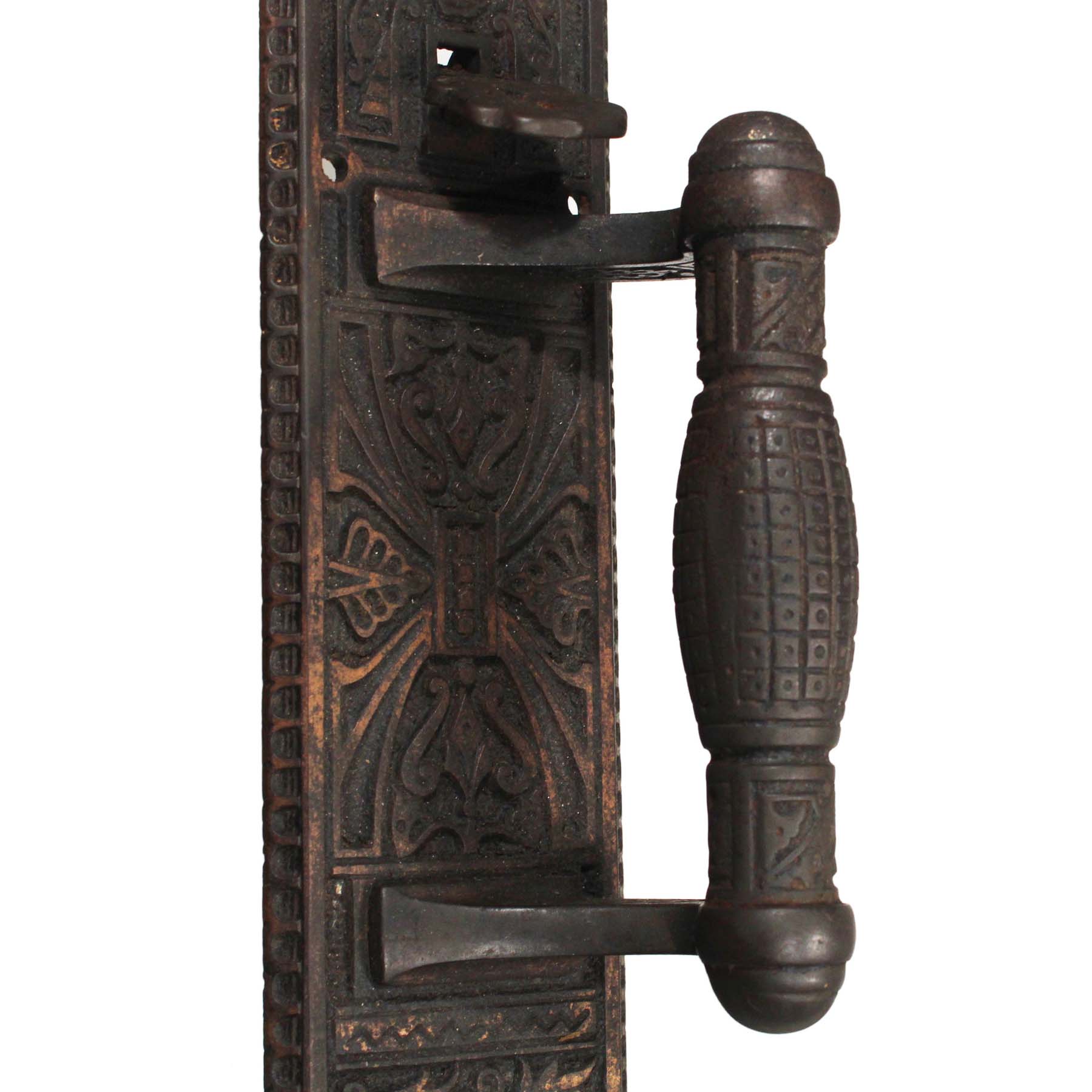 Antique Eastlake Cast Iron Door Handle, C. 1880’s-71604