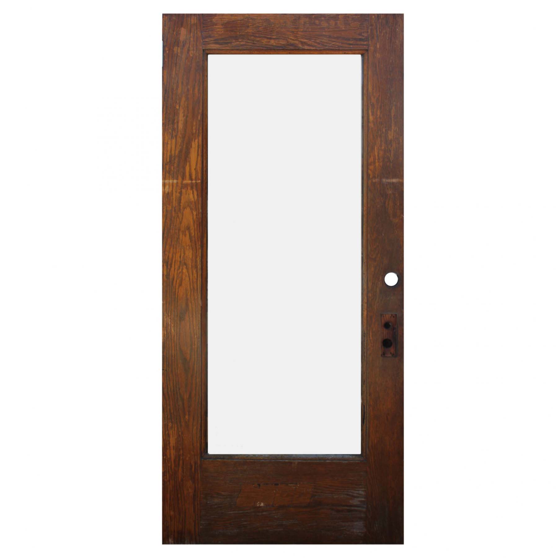 SOLD Salvaged 37” Full View Oak Entry Door with Egg-&-Dart Trim-71901
