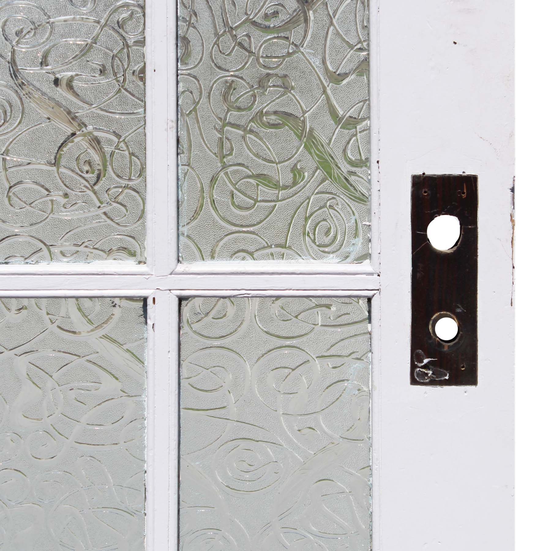Salvaged 35" Divided Light Door, Textured Glass-71663