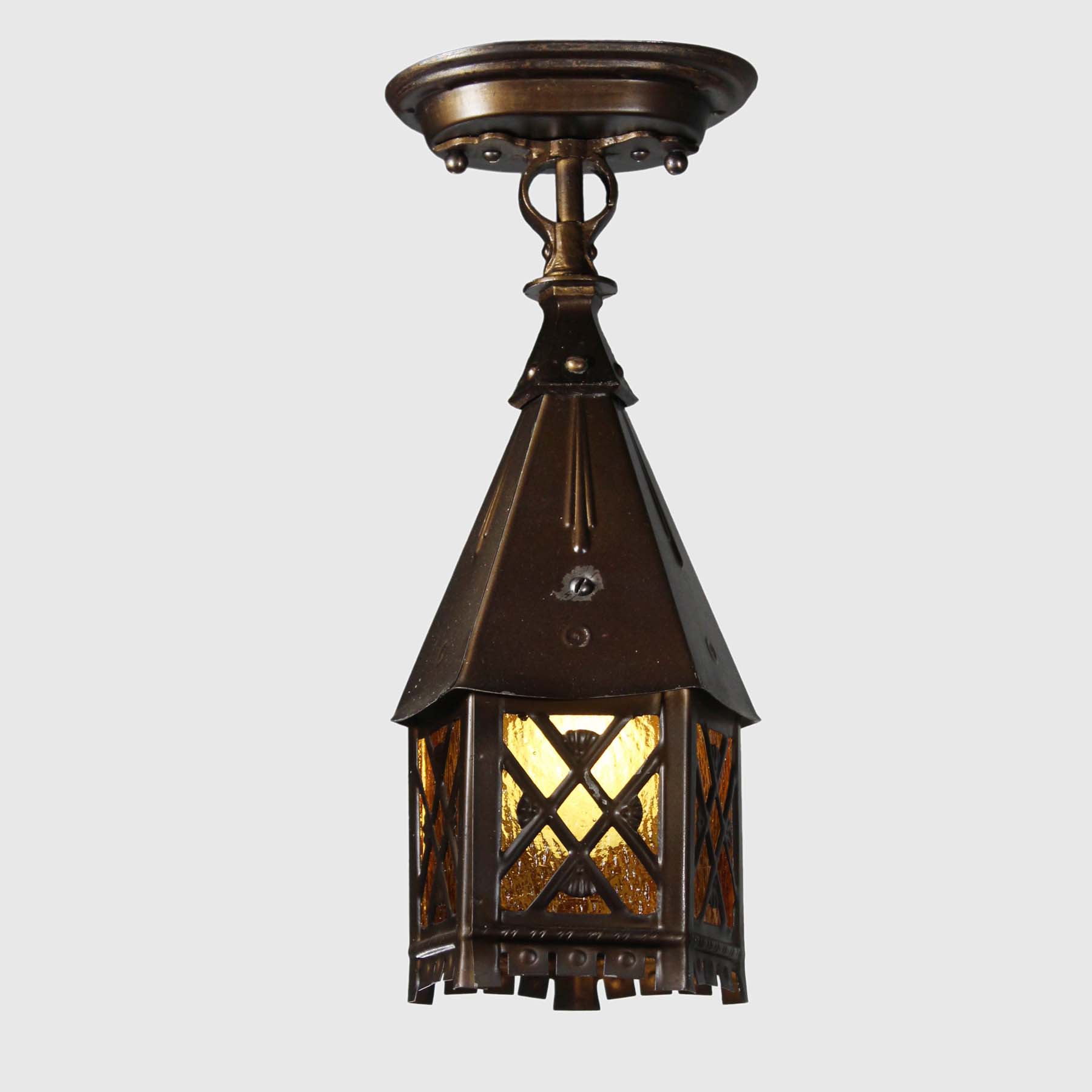 Tudor Lantern Flush Mount Lantern, Antique Lighting -71780