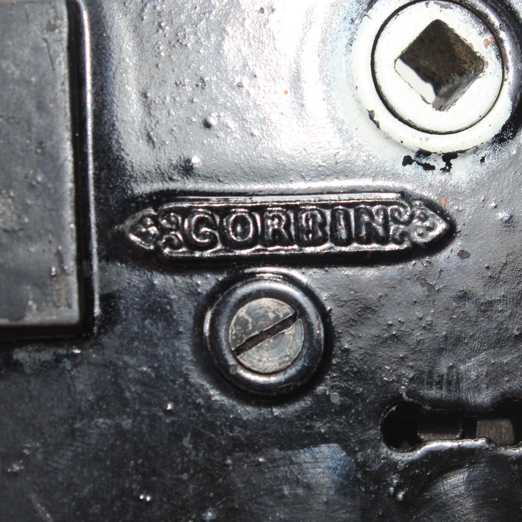 Antique Bronze Eastlake Mortise Lock and Striker, P.F. Corbin-71411