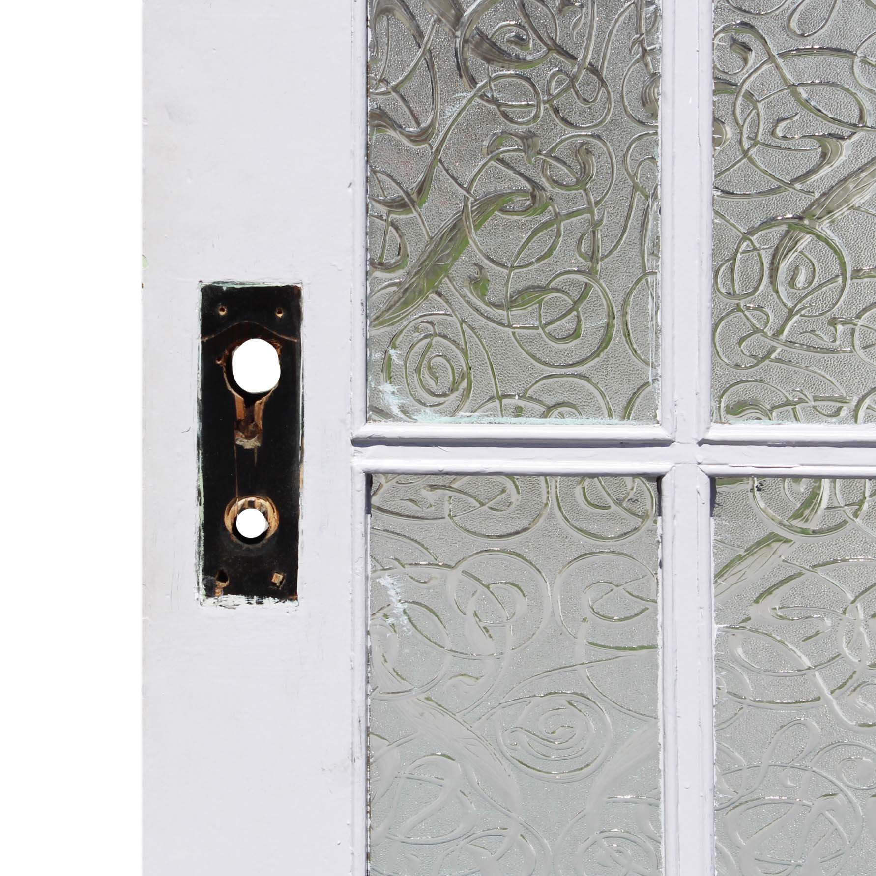 Salvaged 35" Divided Light Door, Textured Glass-71664