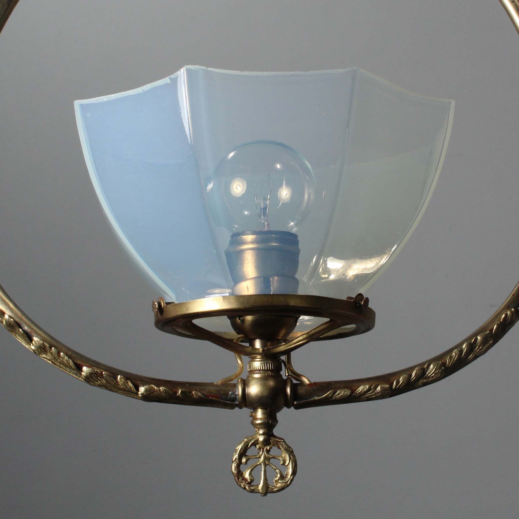 Antique Brass Gas Pendant Light, Late 19th Century-71831