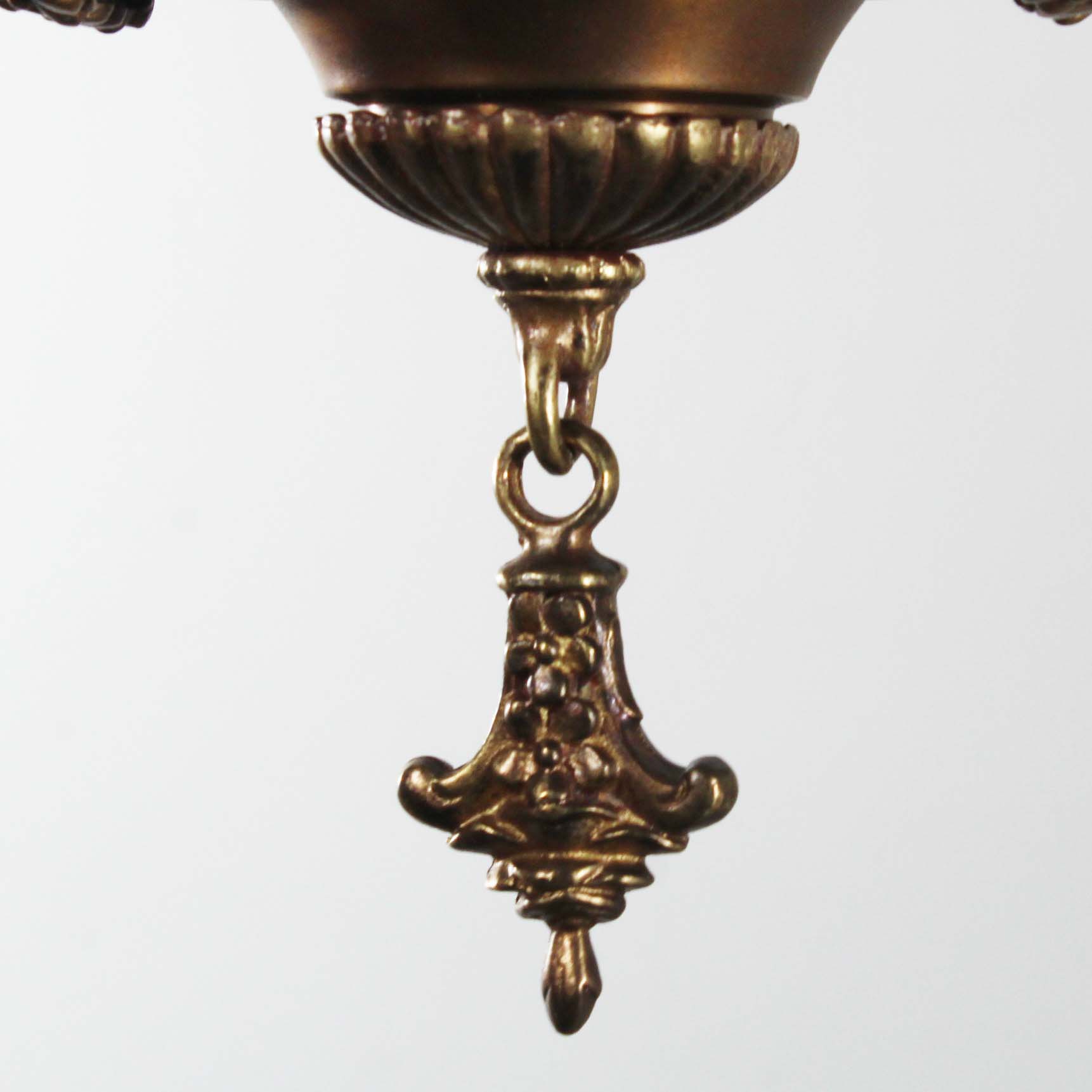 Antique Brass Two Light Chandelier with Glass Shades-71764