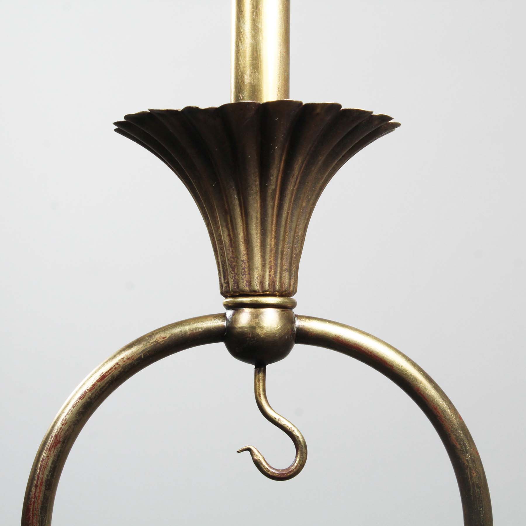 Antique Brass Gas Pendant Light, Late 19th Century-71833
