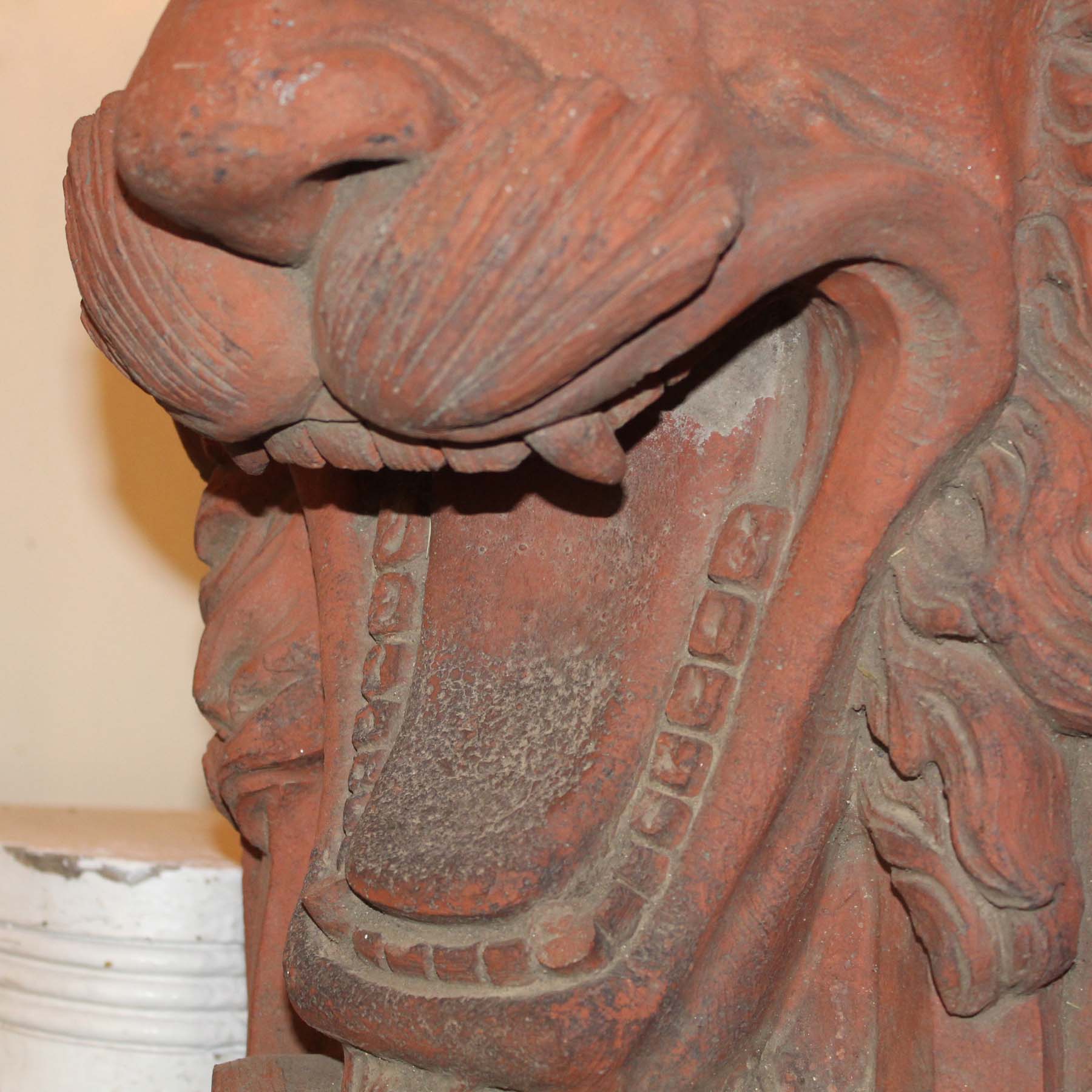 Antique Figural Terra Cotta Decorative Pieces, Lions-71544