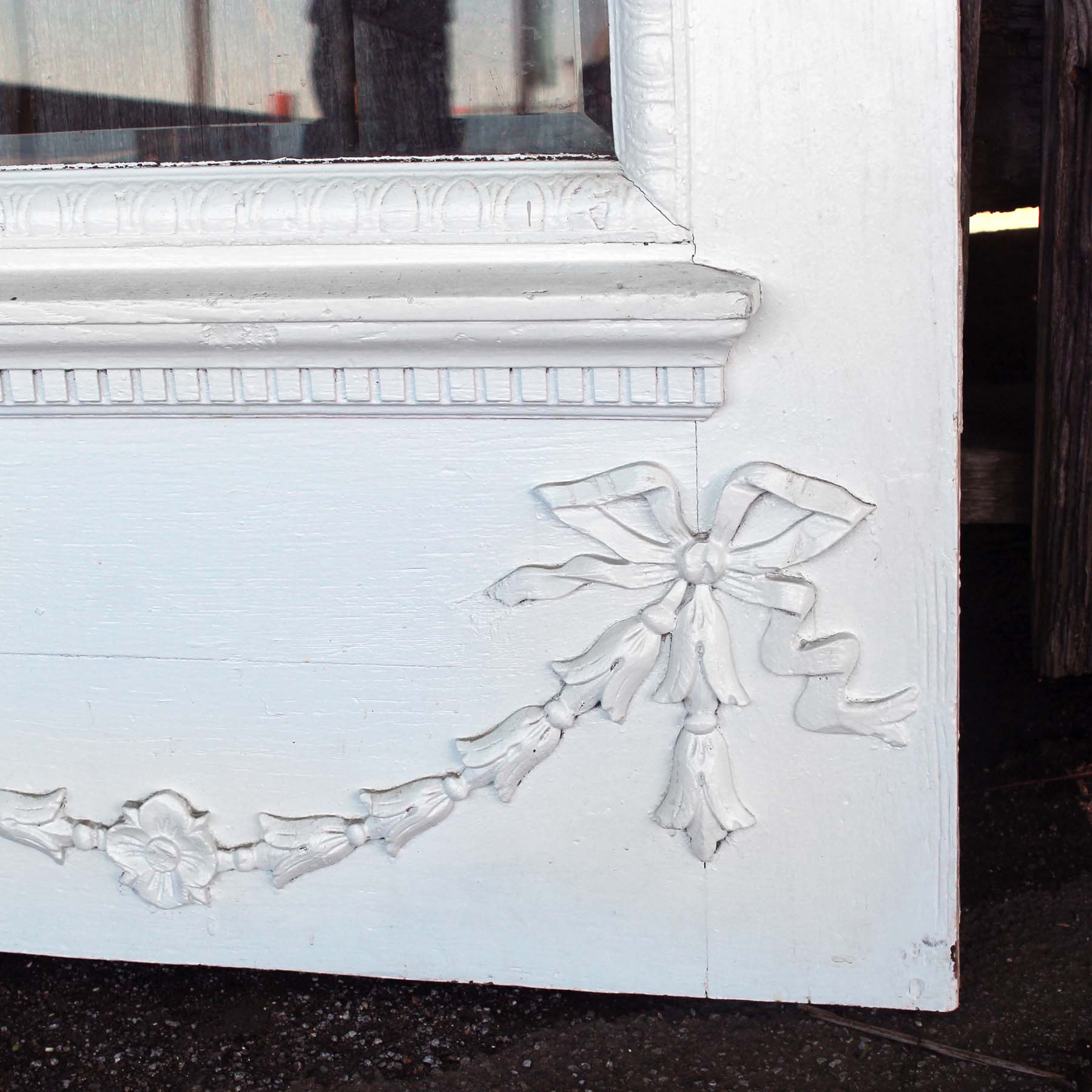 SOLD Salvaged 34” Beveled Full View Entrance Door with Carved Details-71988