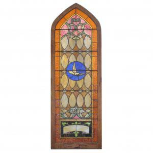 Antique Figural American Stained Glass Window, Early 1900s-0