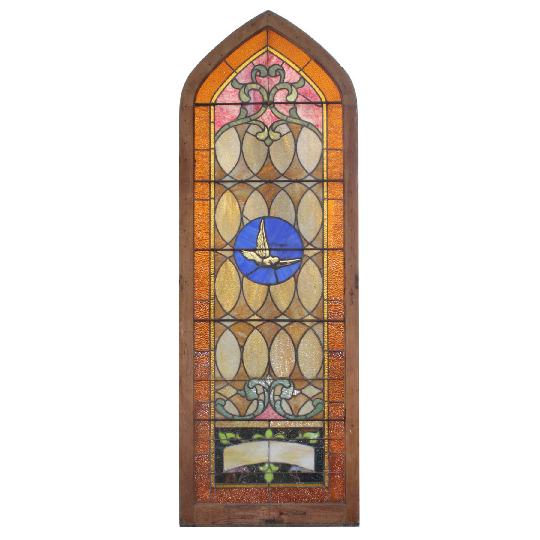 Antique Figural American Stained Glass Window, Early 1900s-0