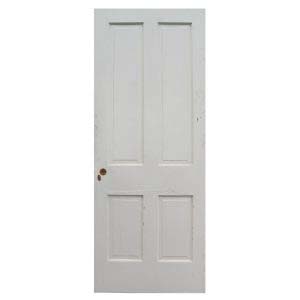 Antique 32” Four-Panel Solid Wood Door-0