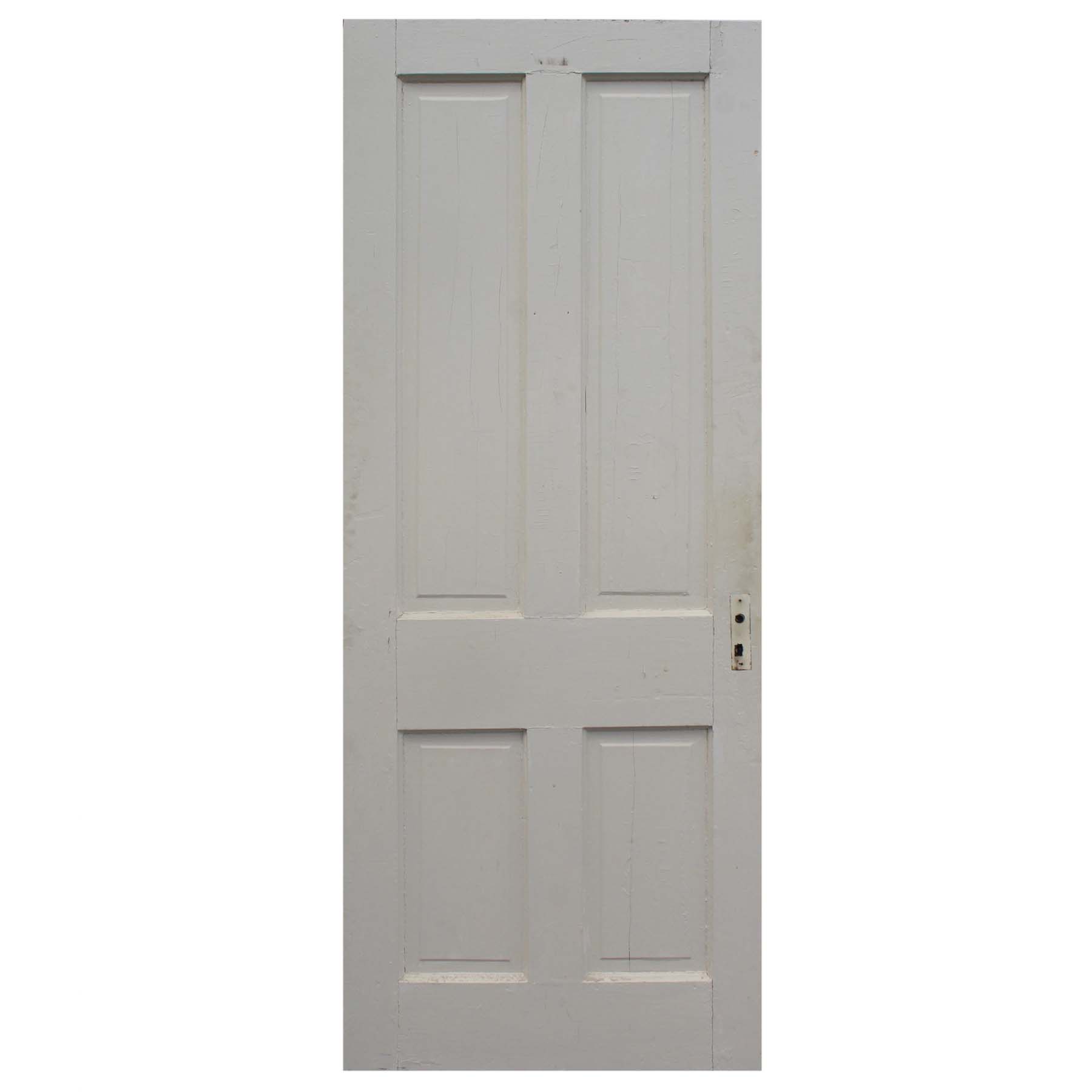 Salvaged 32” Four-Panel Solid Wood Door-0