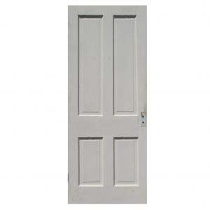 Antique 31” Four-Panel Solid Wood Door-0