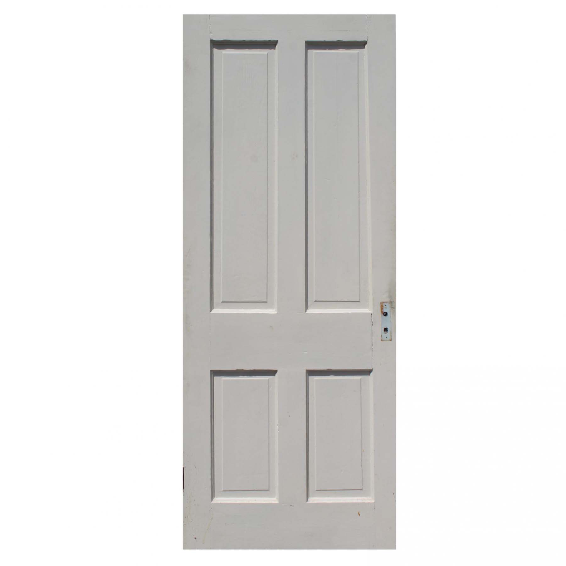 Antique 31” Four-Panel Solid Wood Door-0