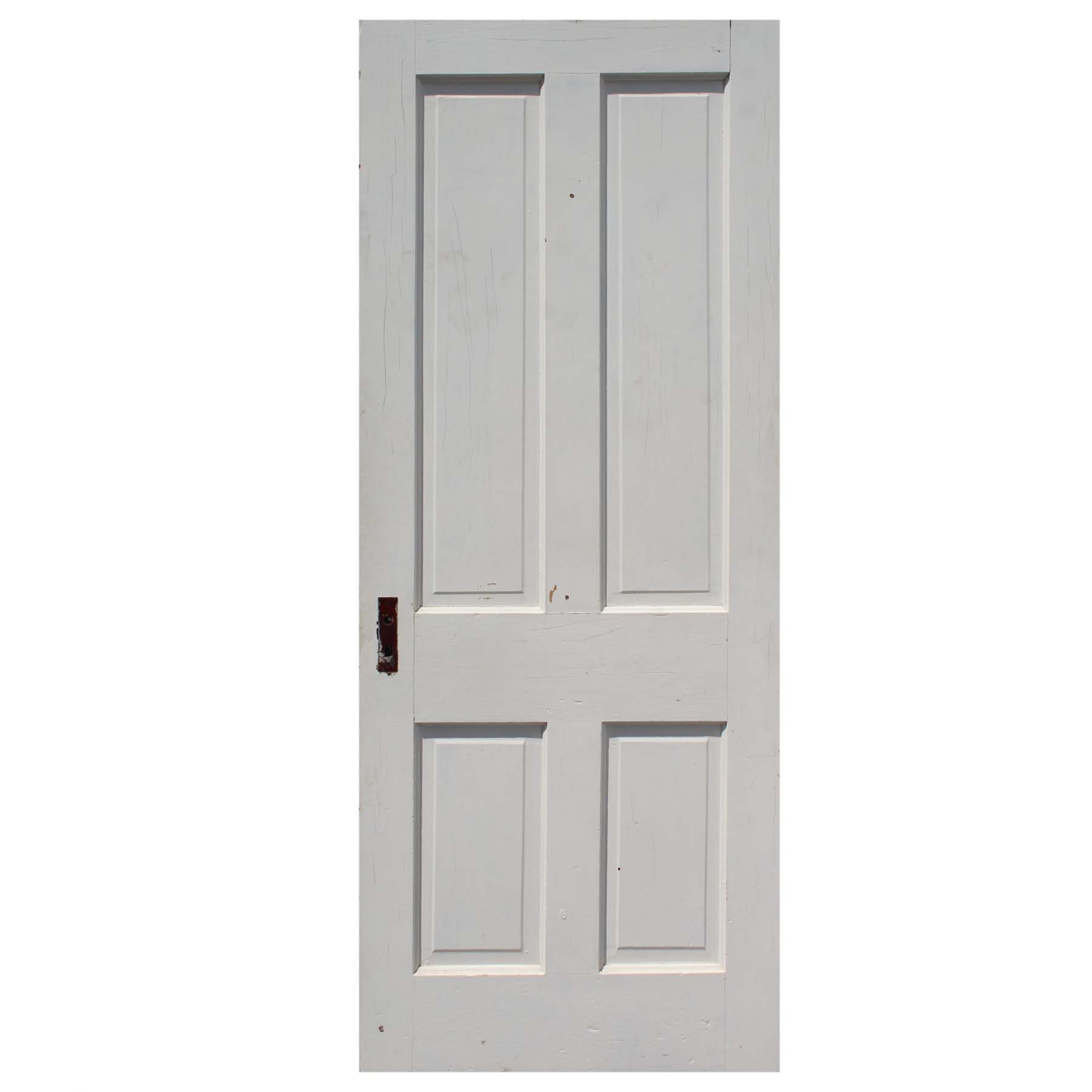 Antique 32” Four-Panel Solid Wood Door-0