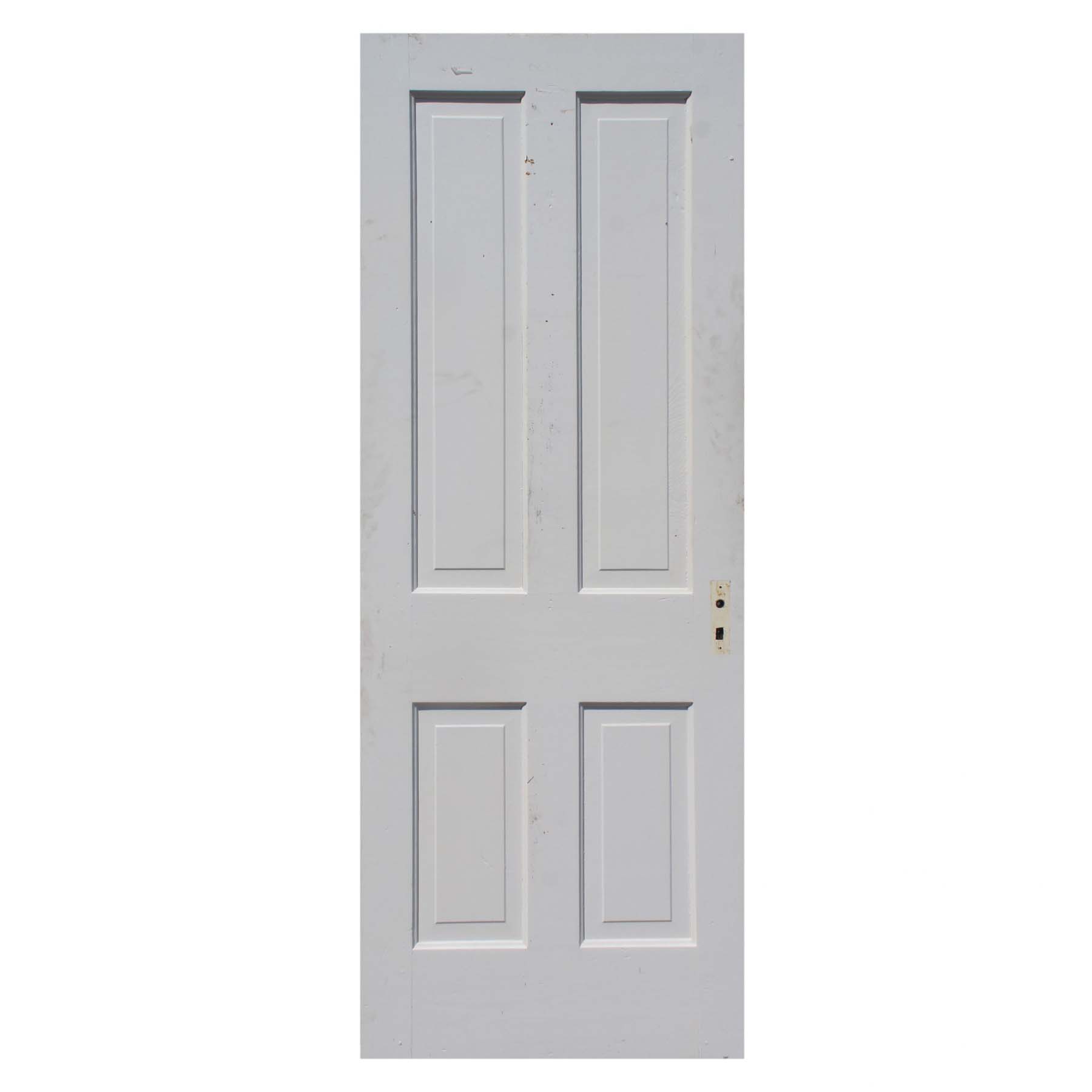 Antique 30” Four-Panel Solid Wood Door-0