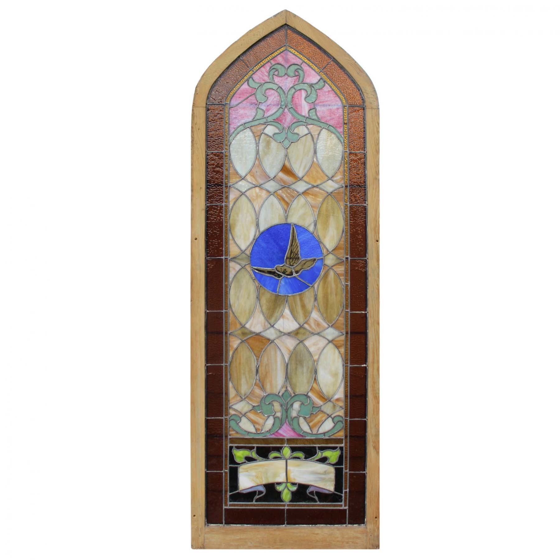 Antique Figural American Stained Glass Window, Early 1900s-72268