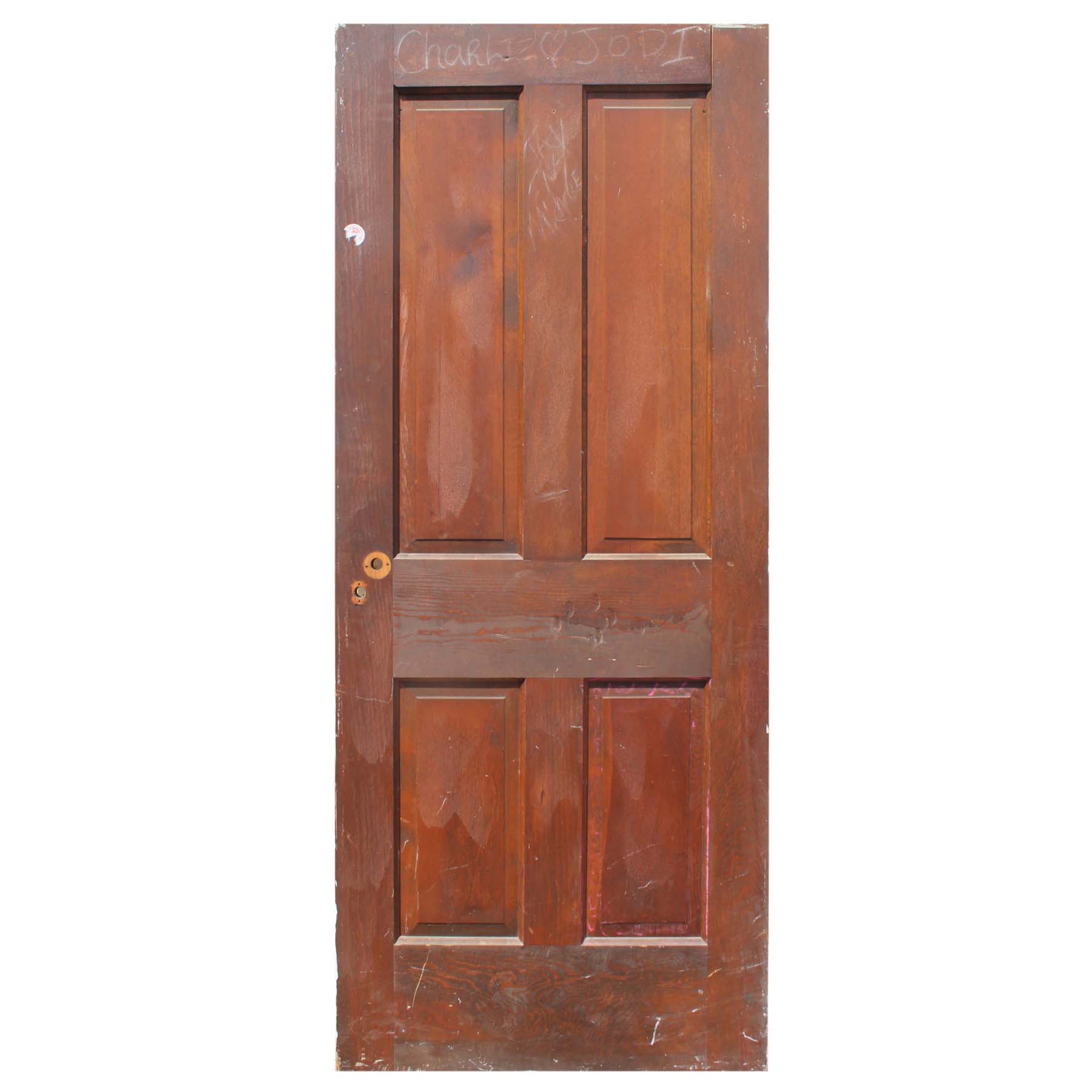 Salvaged 30” Four-Panel Solid Wood Door-72291