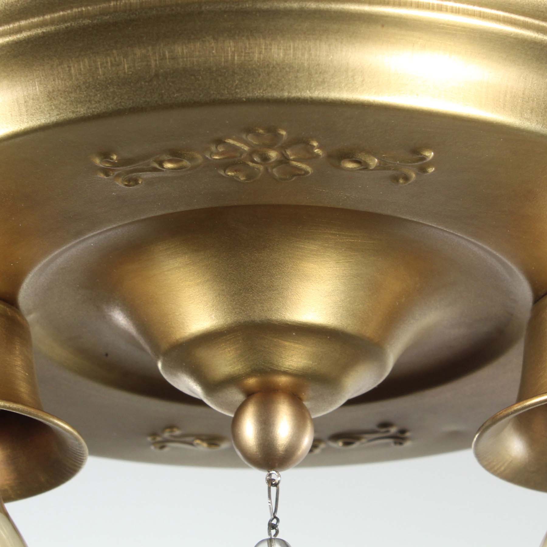 Neoclassical Brass Flush Mount Fixture, Antique Lighting-72074
