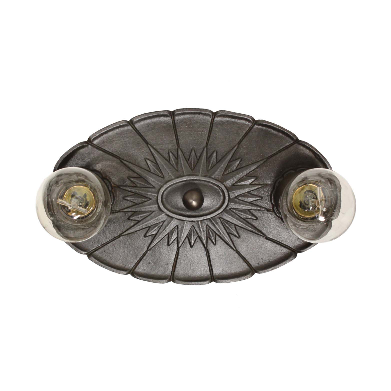 Matching Antique Two-Light Cast Iron Flush Mount Fixtures, Radiant Light Fixture Co.-72072