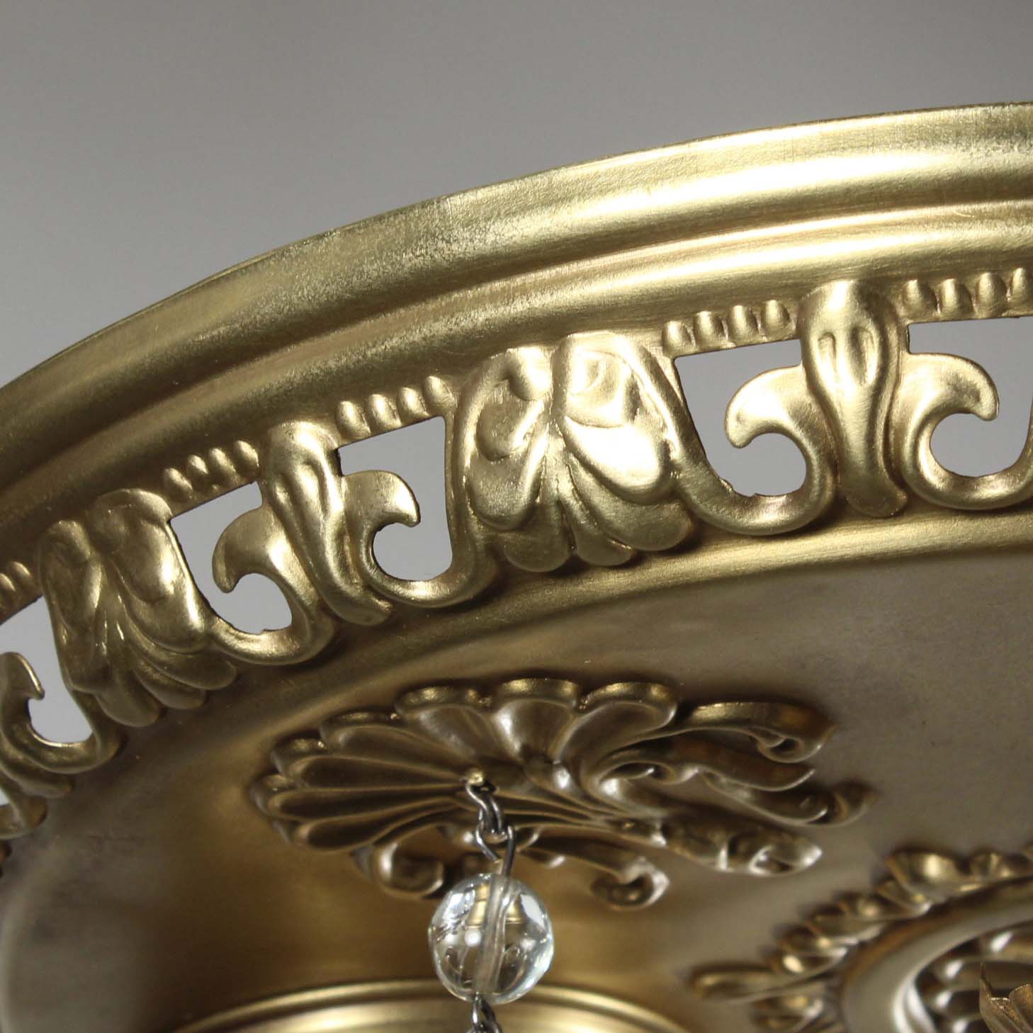 SOLD Matching Antique Neoclassical Brass Flush Mount Fixtures-72078