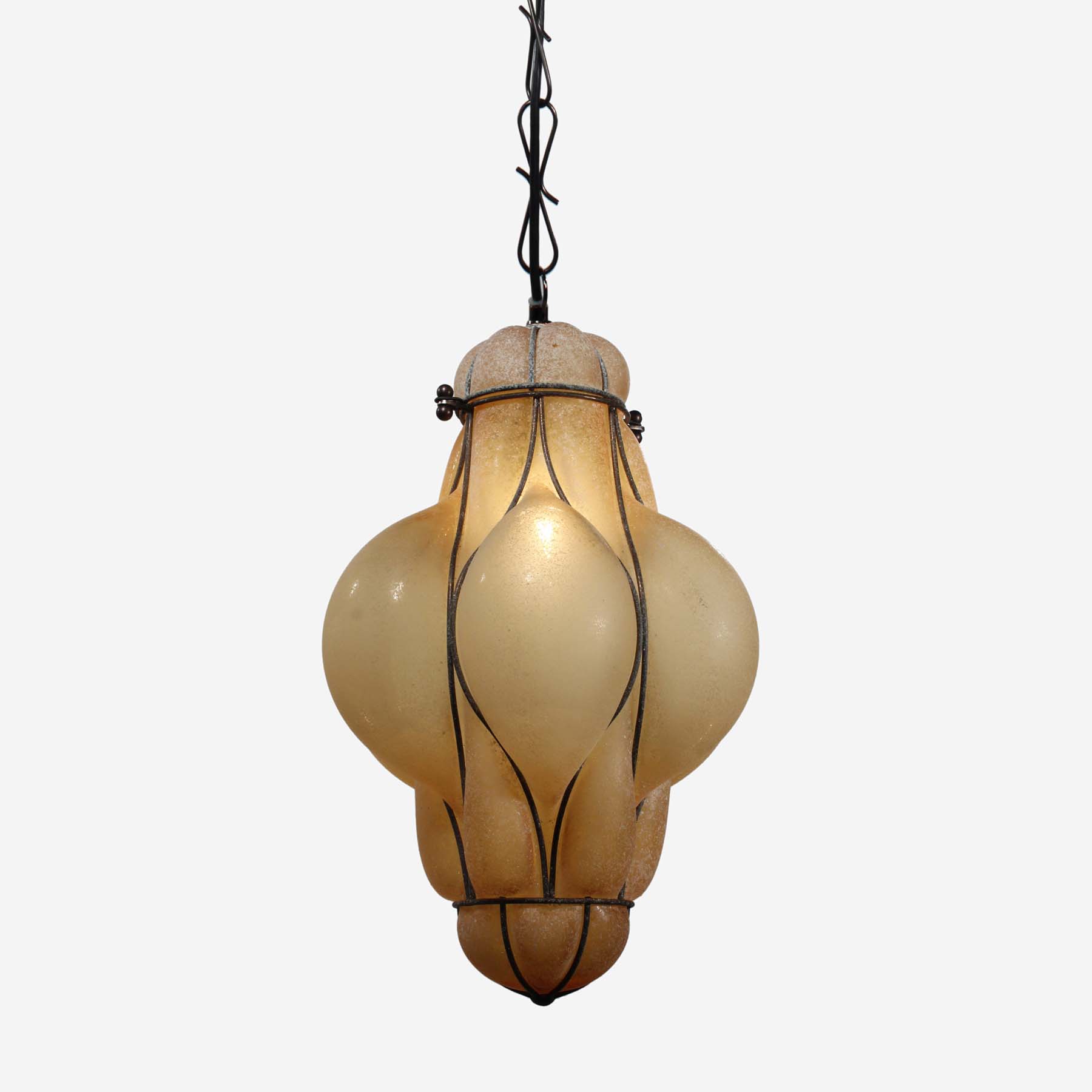 Vintage Pendant Lights with Blown Glass Shades-72105