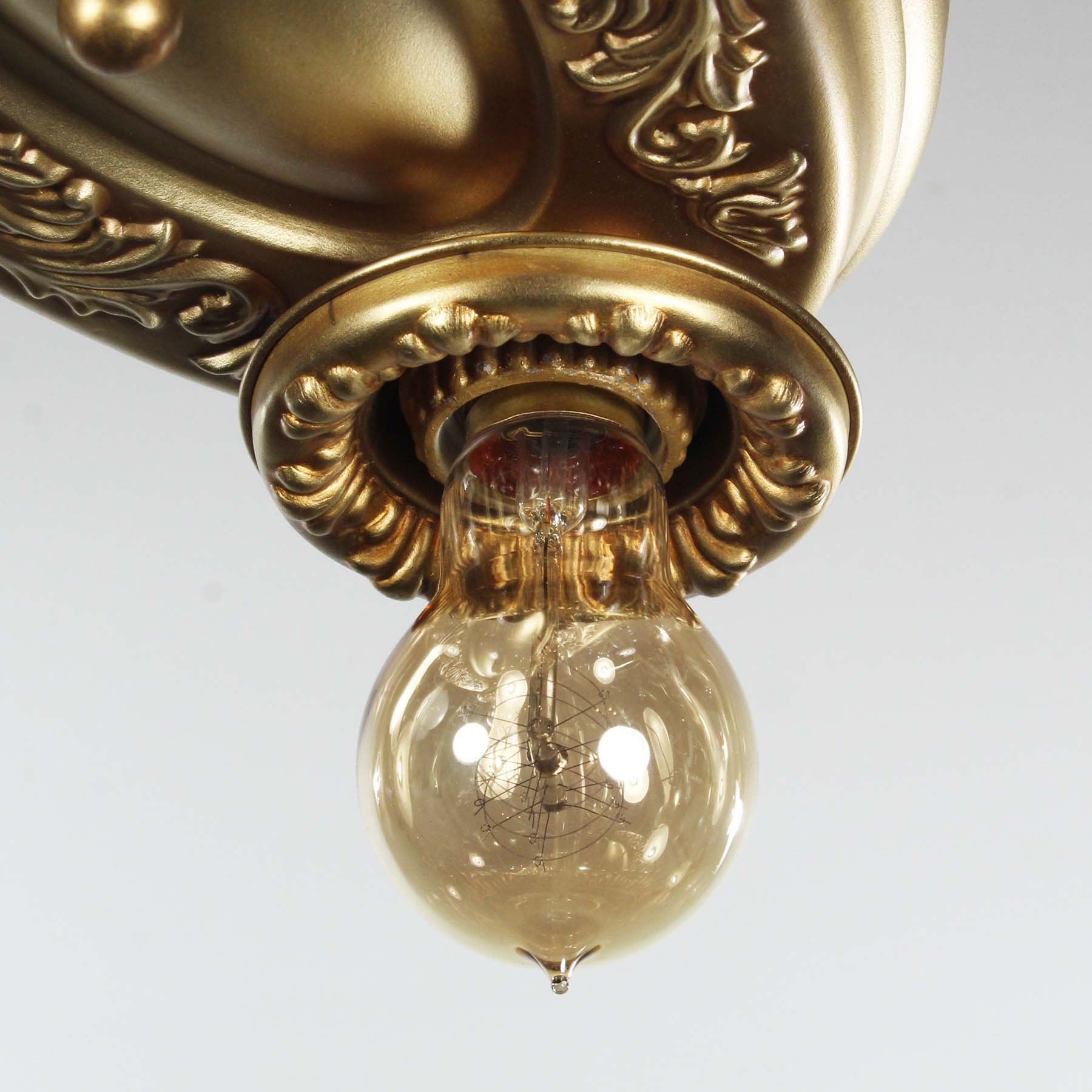 Antique Brass TwoLight Flush Mount Fixtures