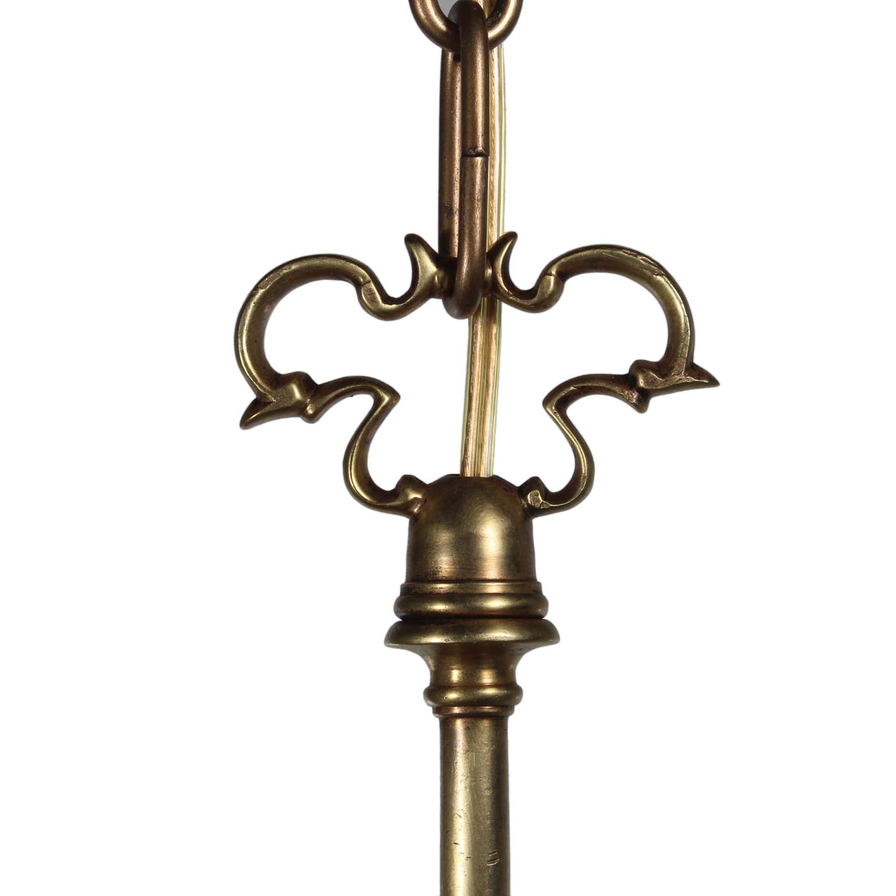 Antique Neoclassical Brass Chandelier with Prisms, Early 1900s-72169