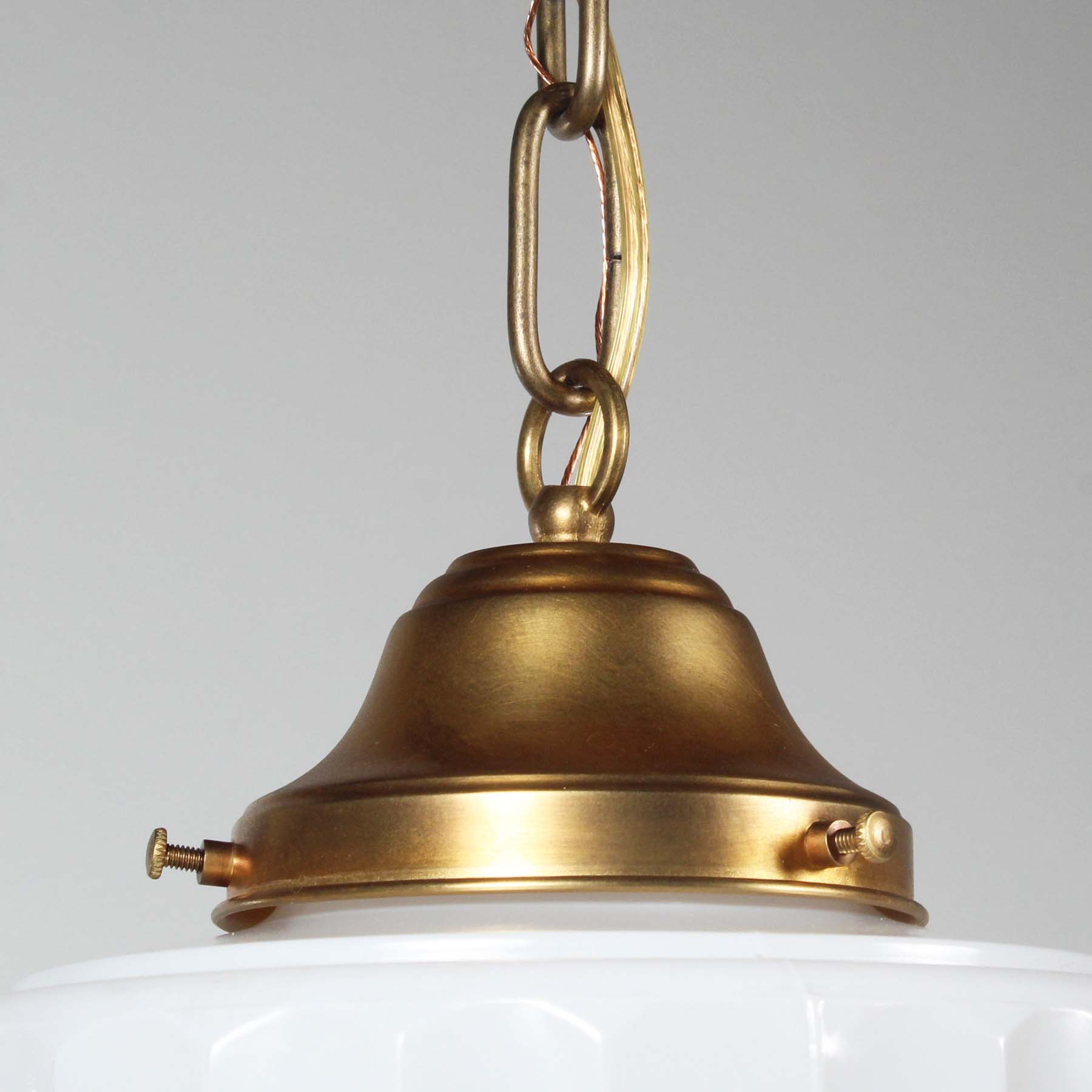 SOLD Matching Antique Pendant Lights with Unusual Shade-72348