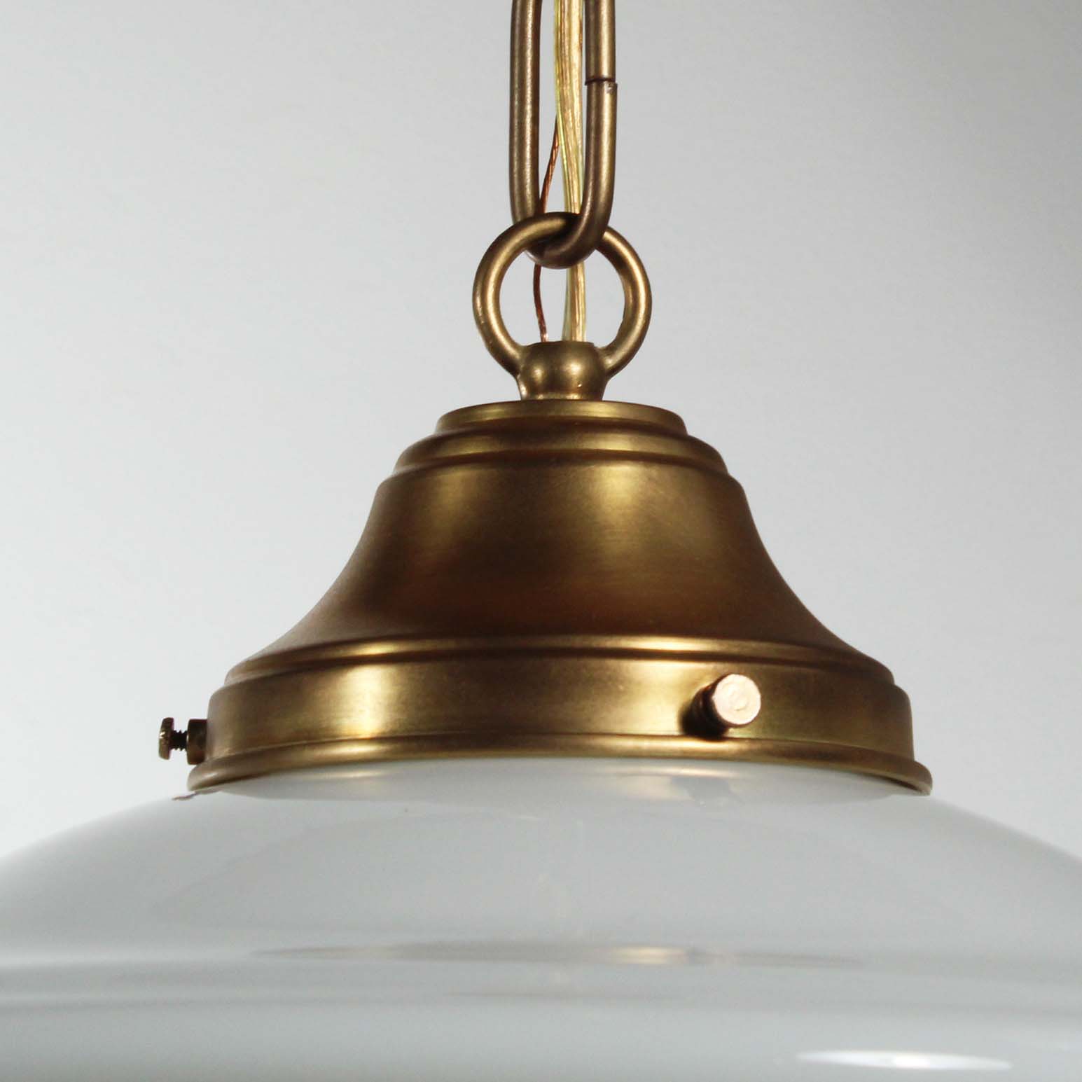 Matching Brass Schoolhouse Pendant Lights, Antique Lighting-72367