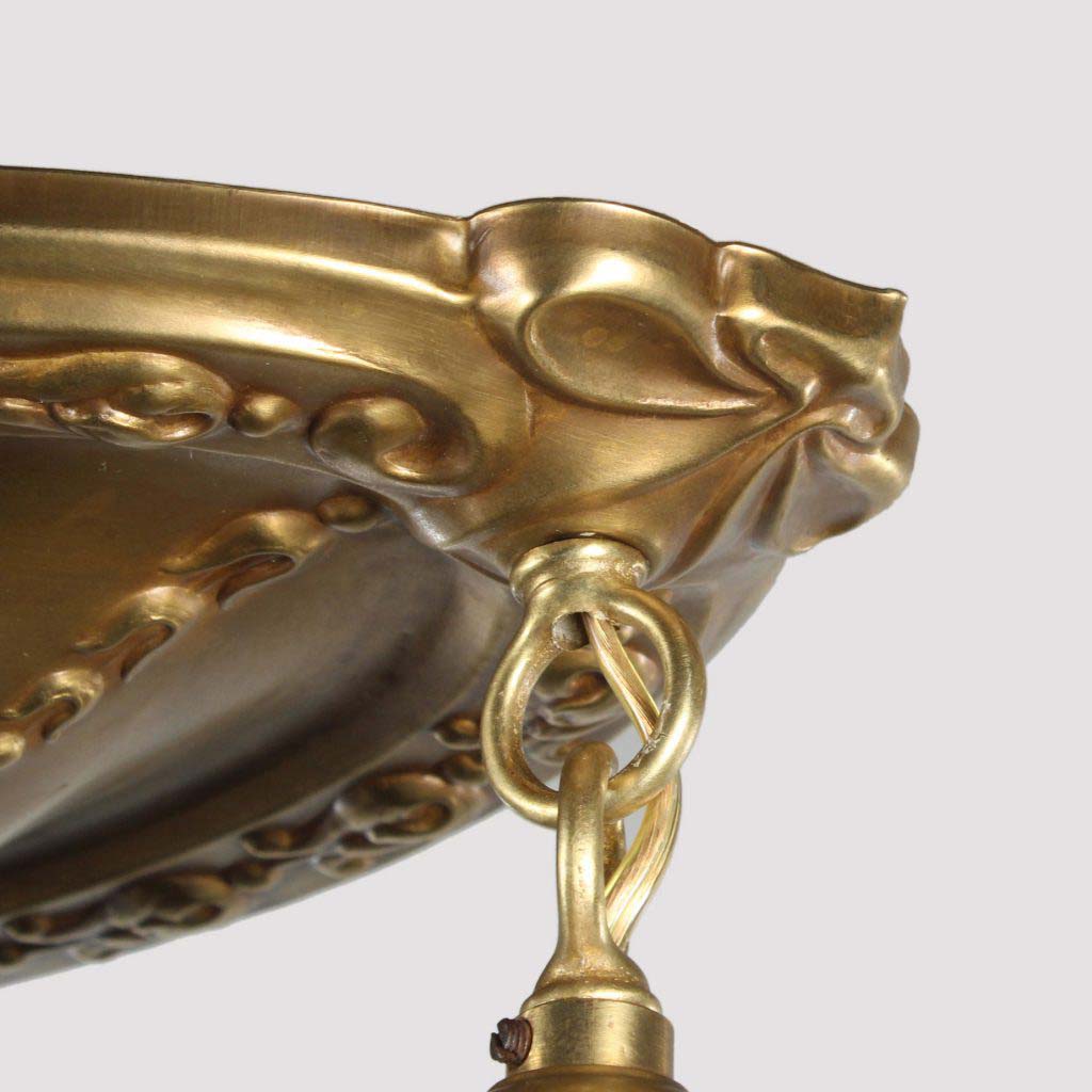 Antique Flush Mount Light with Original Holophane Shades, c.1905-72090 Antique Flush Mount Light with Original Holophane Shades, c.1905-72090