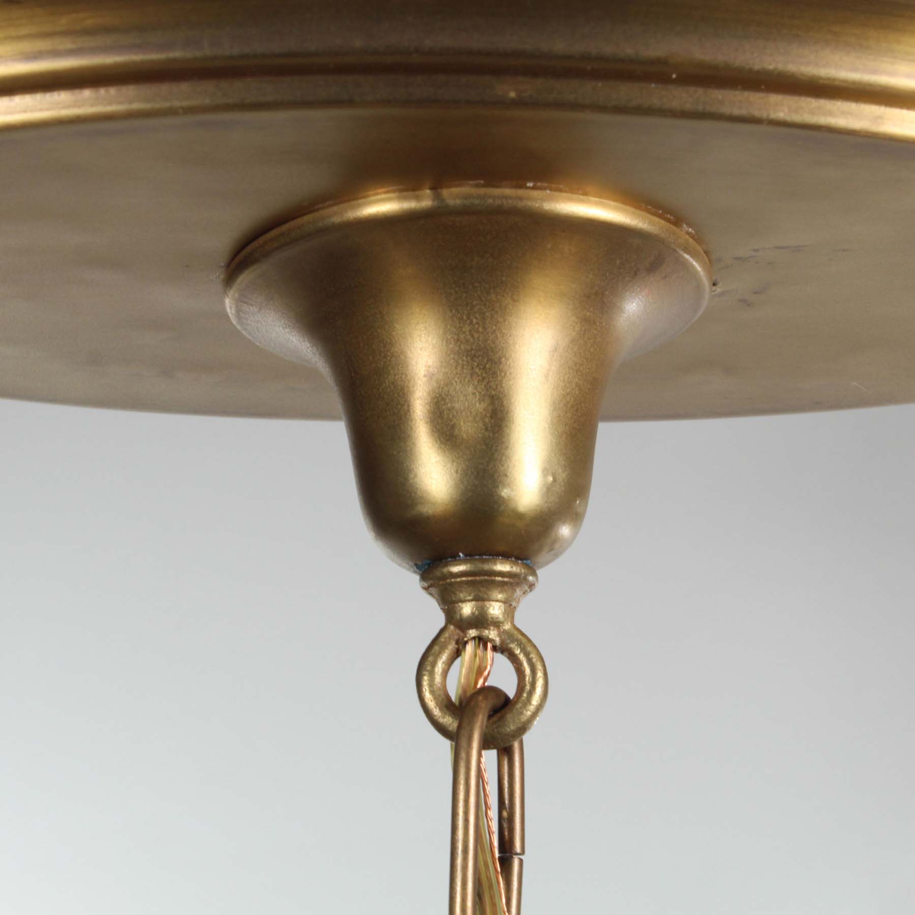 Brass Semi Flush-Mount Chandeliers with Ball Shades-72103