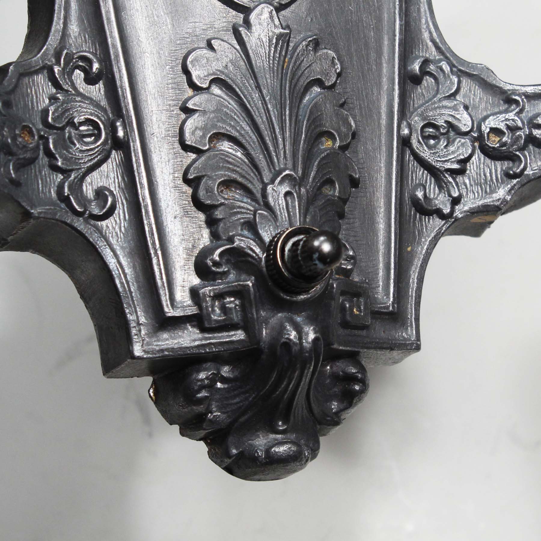 Pair of Antique Neoclassical Double-Arm Sconces, Pewter-72307