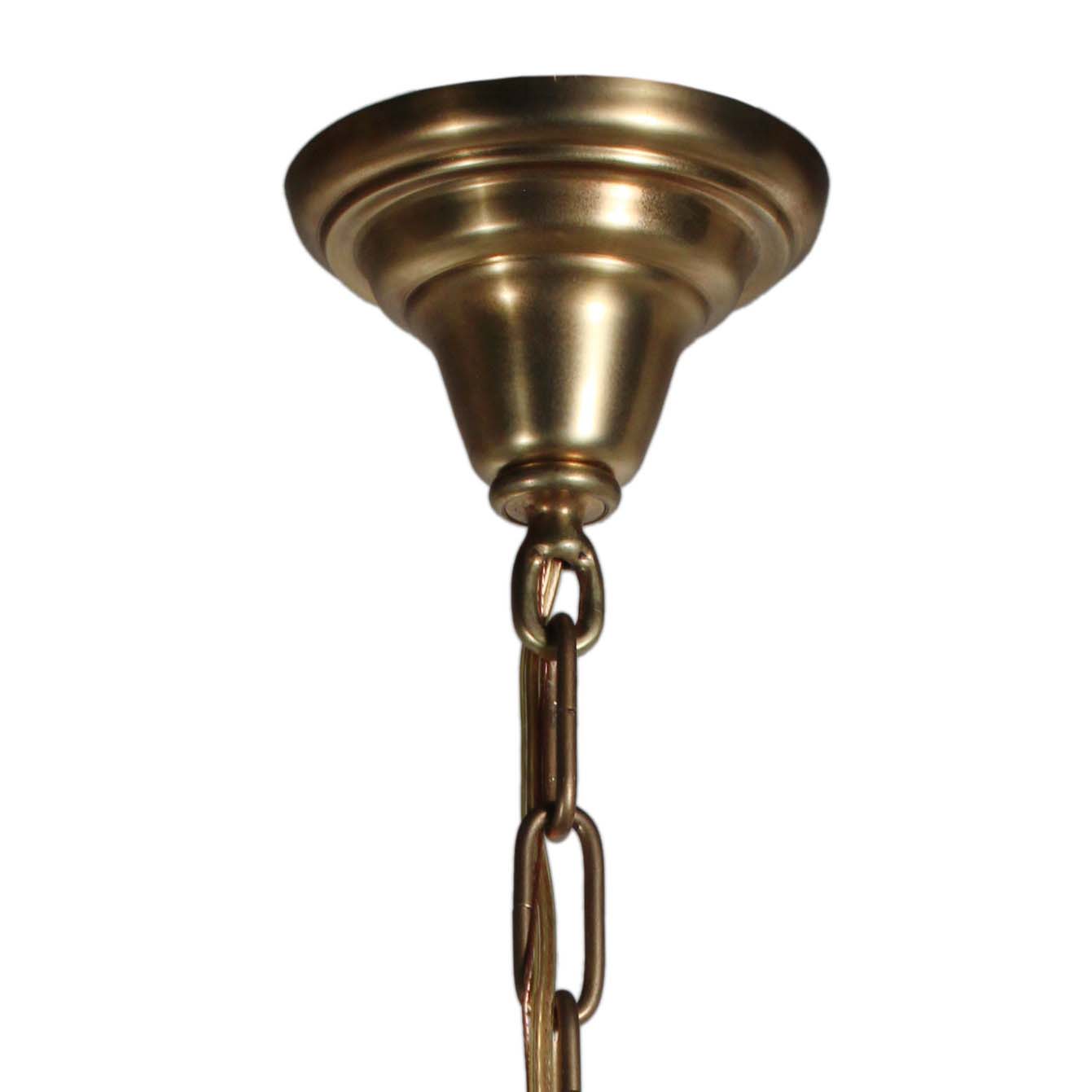 Antique Neoclassical Brass Chandelier with Prisms, Early 1900s-72172