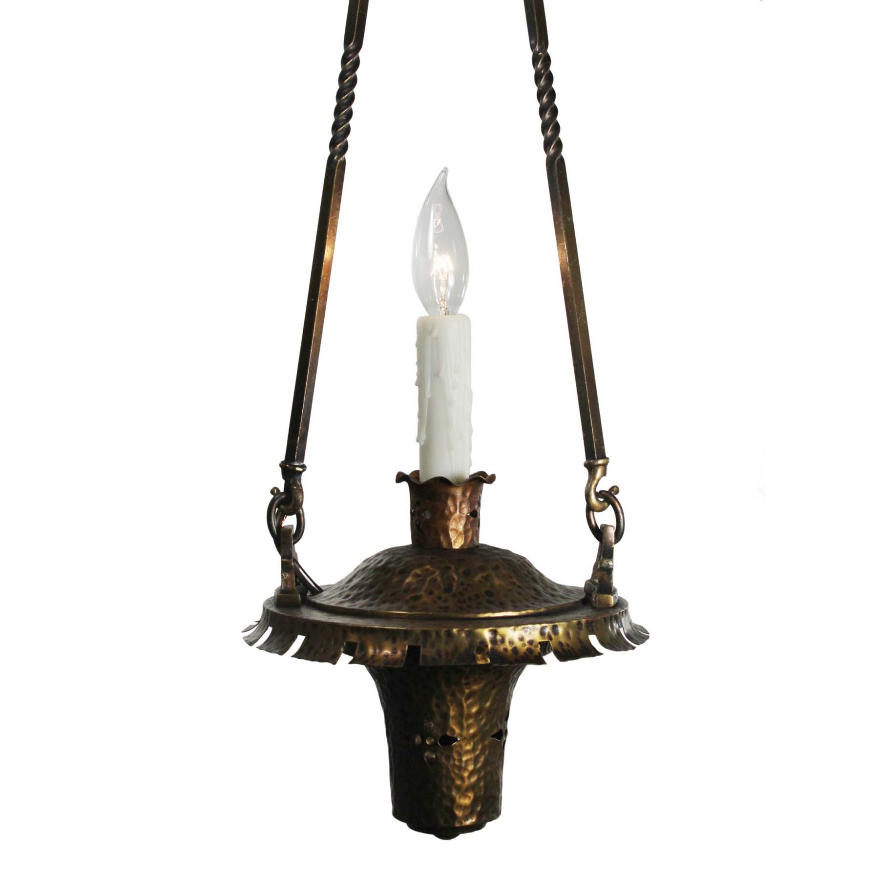 SOLD Antique Bronze Pendant Light, Early 1900's-72445