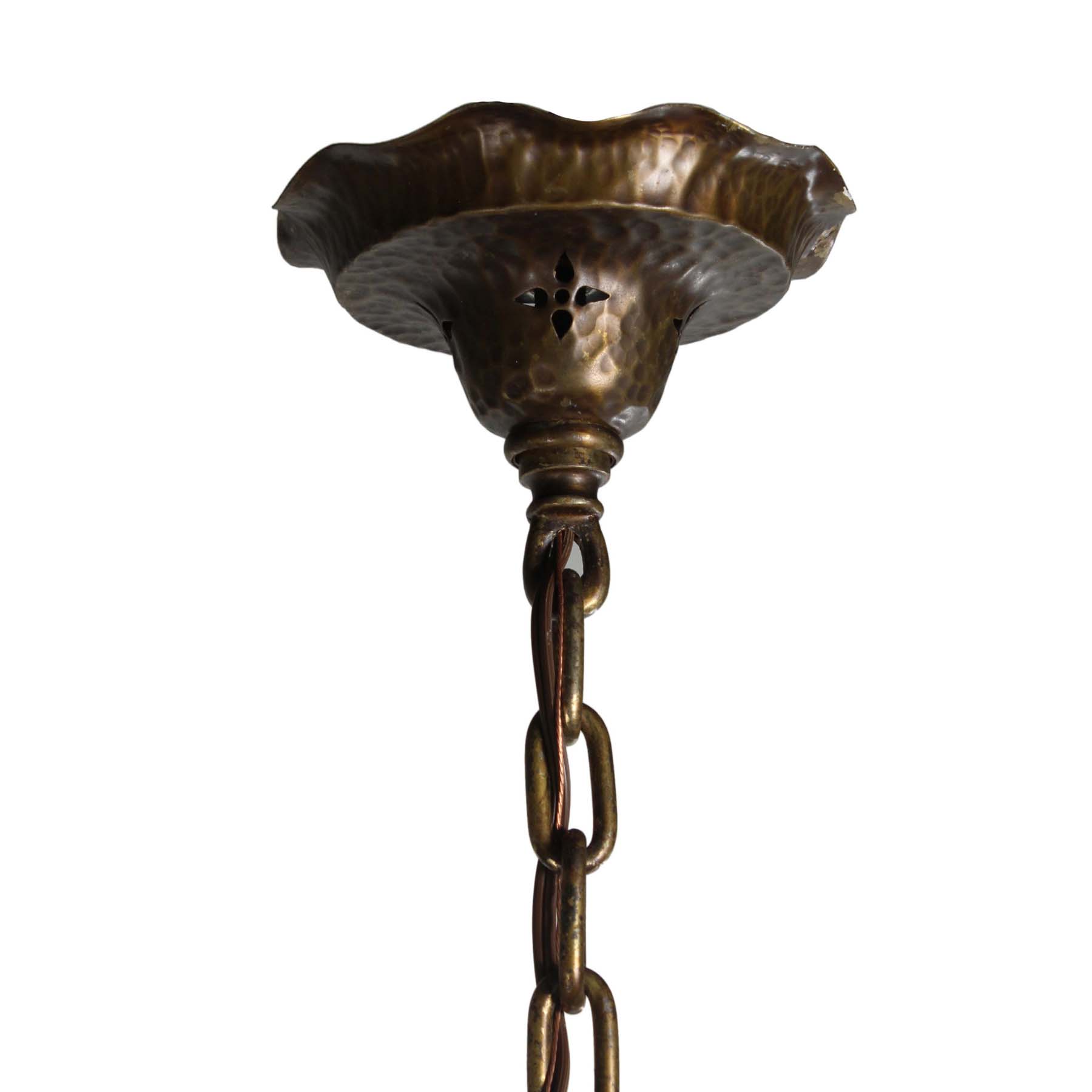 SOLD Antique Bronze Tudor Three-Light Chandelier-72390