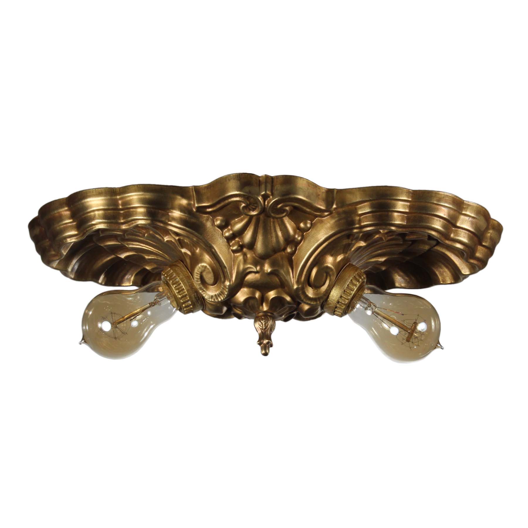Original antique pressed brass furniture mount light lamp part fitting T26 
