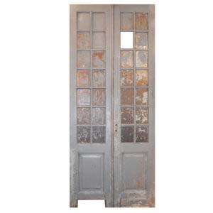 Reclaimed Pair of Antique 46″ Double Doors with Glass