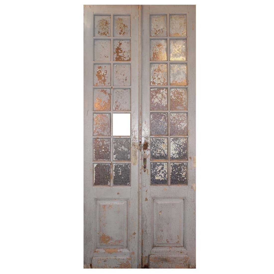 Reclaimed Pair of Antique 46" Double Doors with Glass
