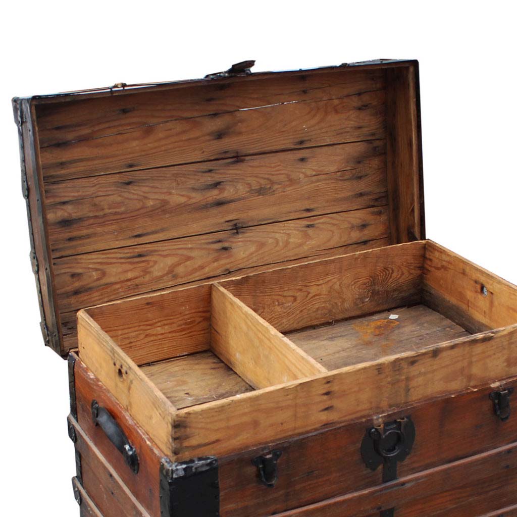 SOLD Old Antique Wooden Trunk Archived Items The Preservation Station
