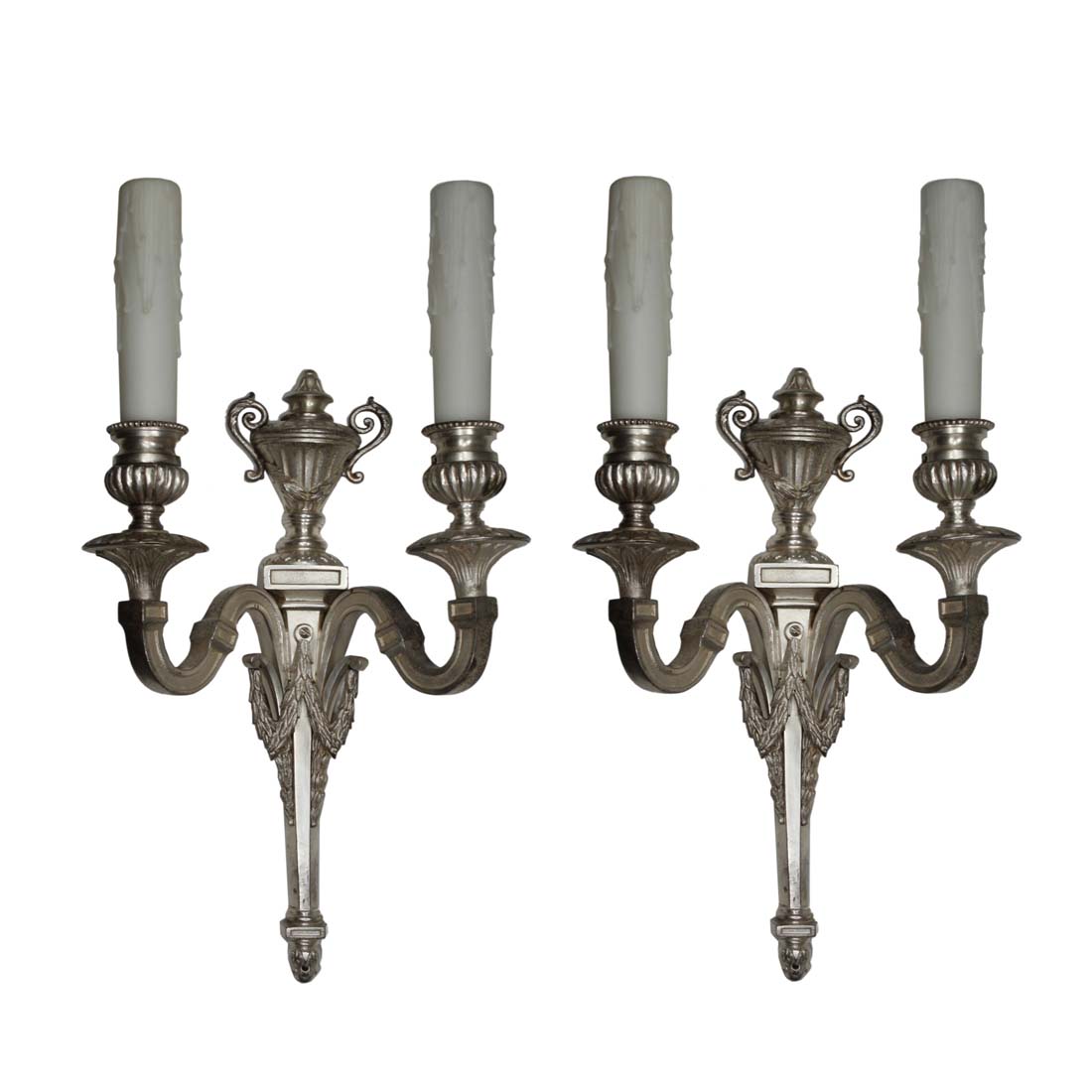 Antique silver shop wall sconces
