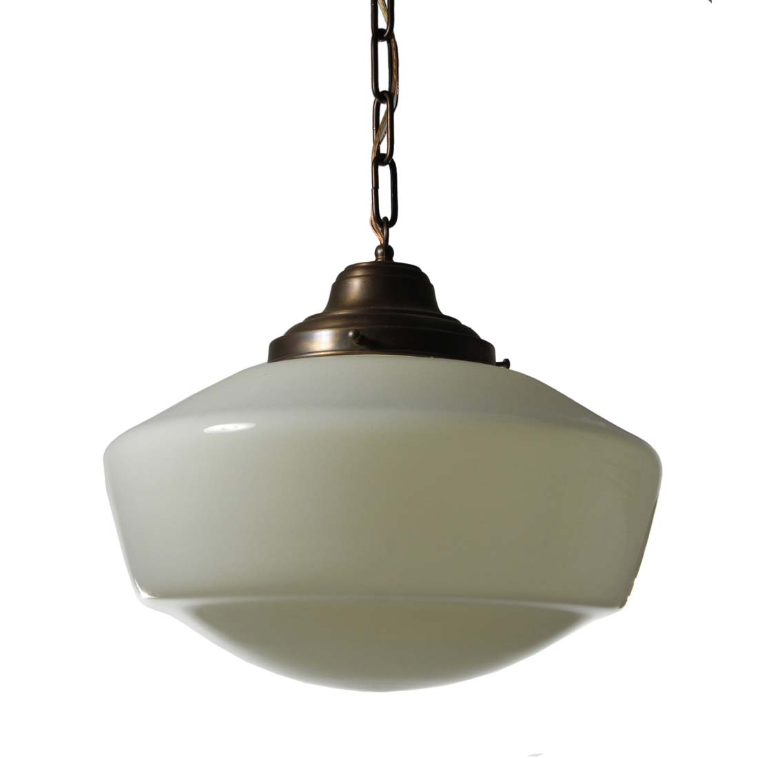 SOLD Large Antique Schoolhouse Pendant Light c. 1930s Archived Items Pendant Lighting The Preservation Station