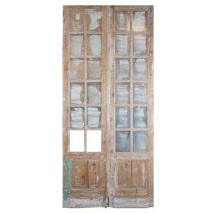 Pair of Salvaged 48″ French Double Doors with Windows