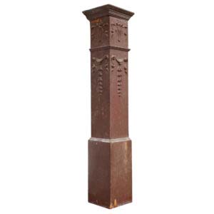 Antique Oak Newel Post, Bellflowers