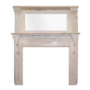 Antique Fireplace Mantel with Beveled Mirror