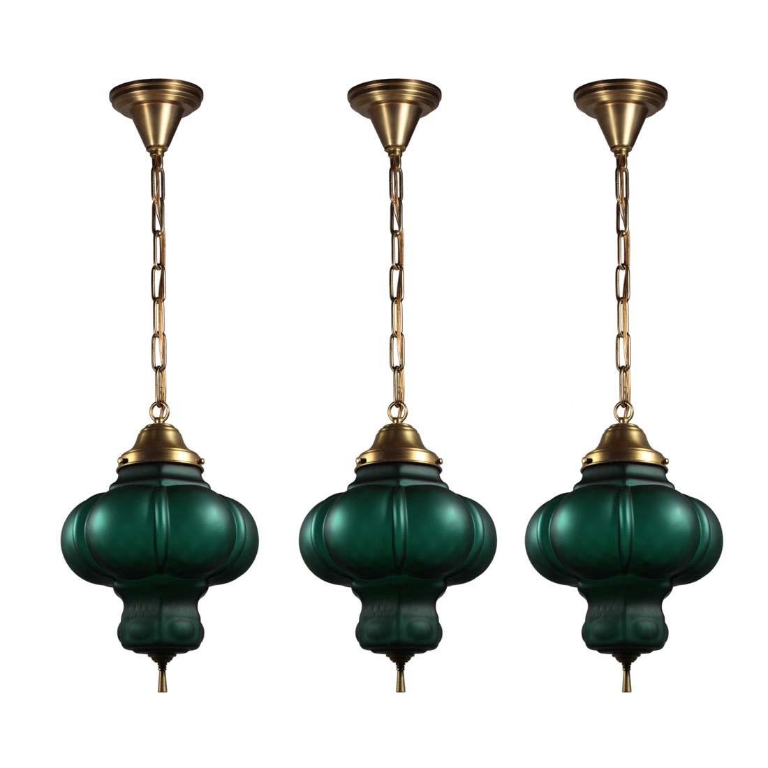 Vintage green sales pendant lights