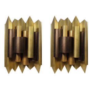 Pair of Substantial Mid-Century Modern Sconces, Hershey Lodge