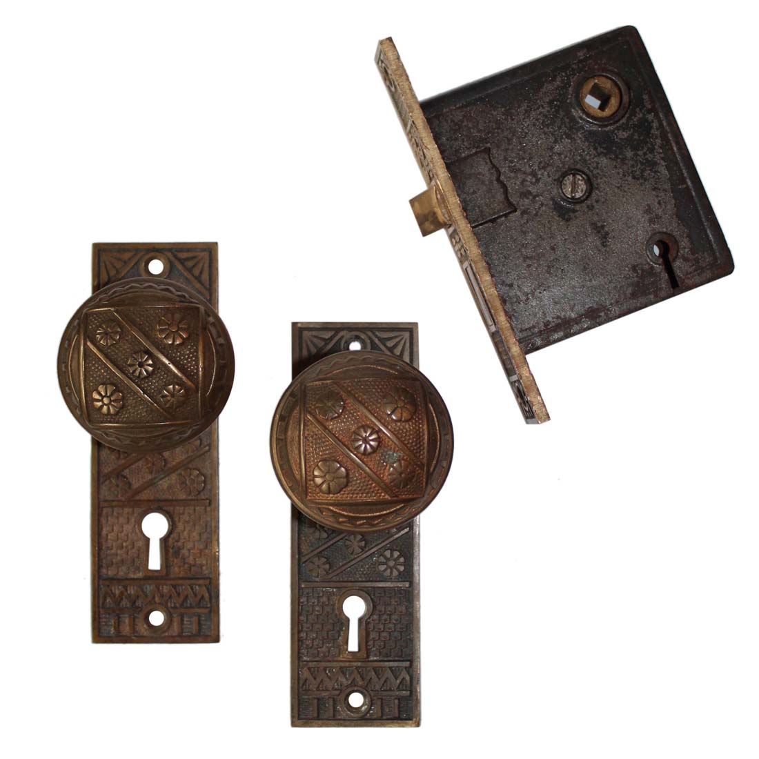 Antique Eastlake Brass Door Hardware Sets by Sargent