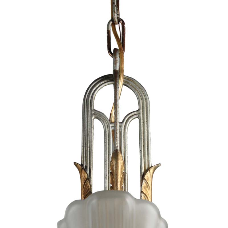 Antique Art Deco Slip Shade Chandelier, c.1930