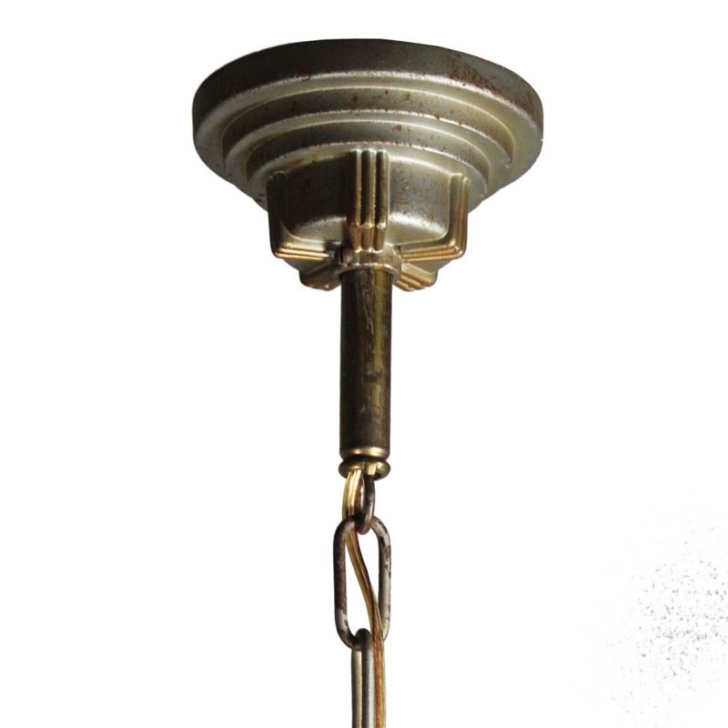 Antique Art Deco Slip Shade Chandelier, c.1930